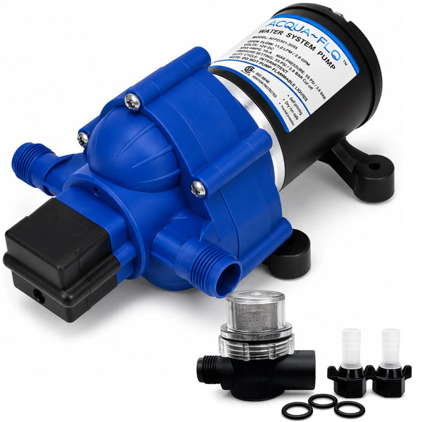 Acquaflo 55 PSI Diaphragm Pump Boat Marine Caravan RV Water Pump 3.0 GPM 12V