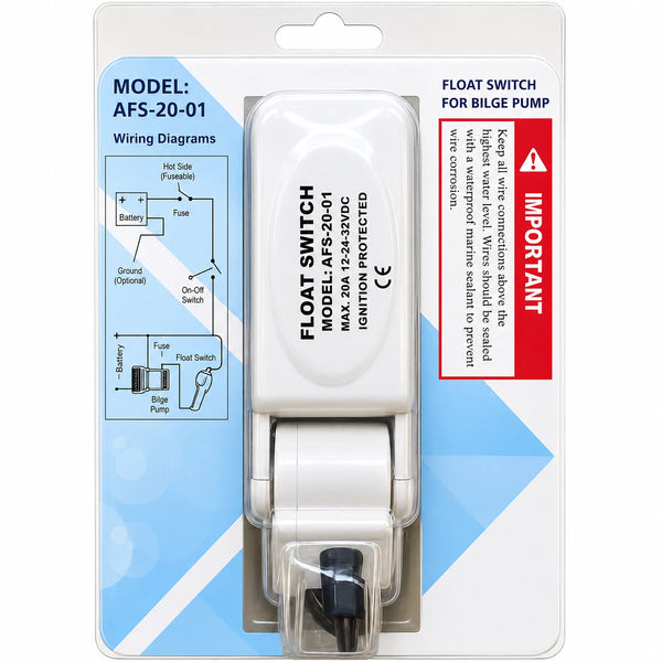 Acquaflo Heavy Duty Automatic Float Switch for Bilge Pumps Boat Marine