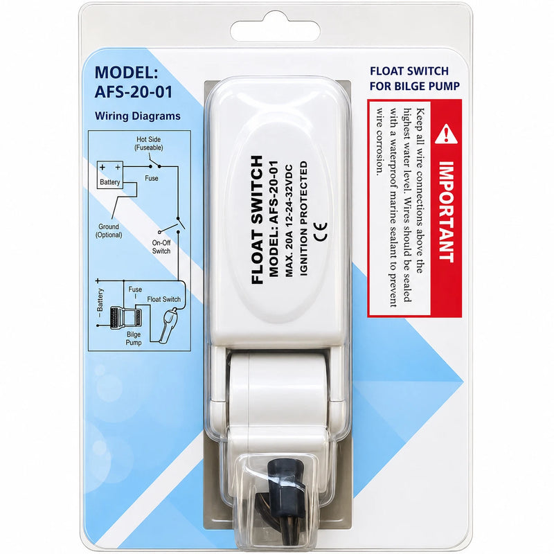 Acquaflo Heavy Duty Automatic Float Switch for Bilge Pumps Boat Marine