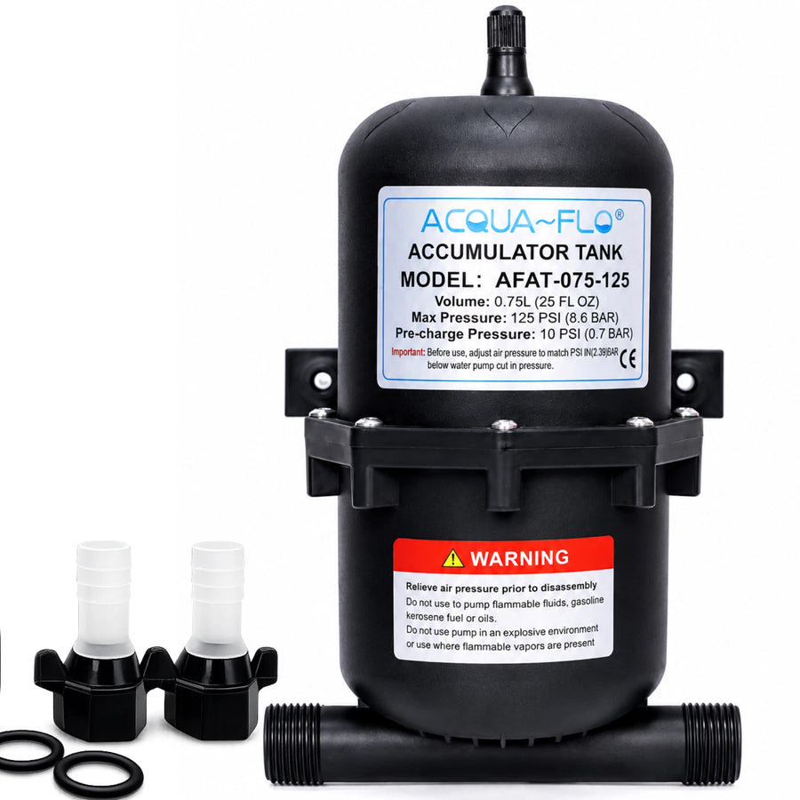 Acquaflo Pressurized Accumulator Tank 0.75L 125 PSI Max. for Boat Marine RV